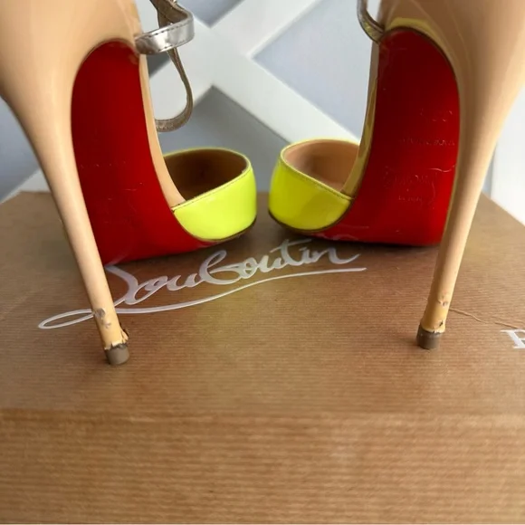 Christian Louboutin Rivierina 100 Patent Specchio Pointed Toe Ankle Straps Heels - Picture 11 of 12